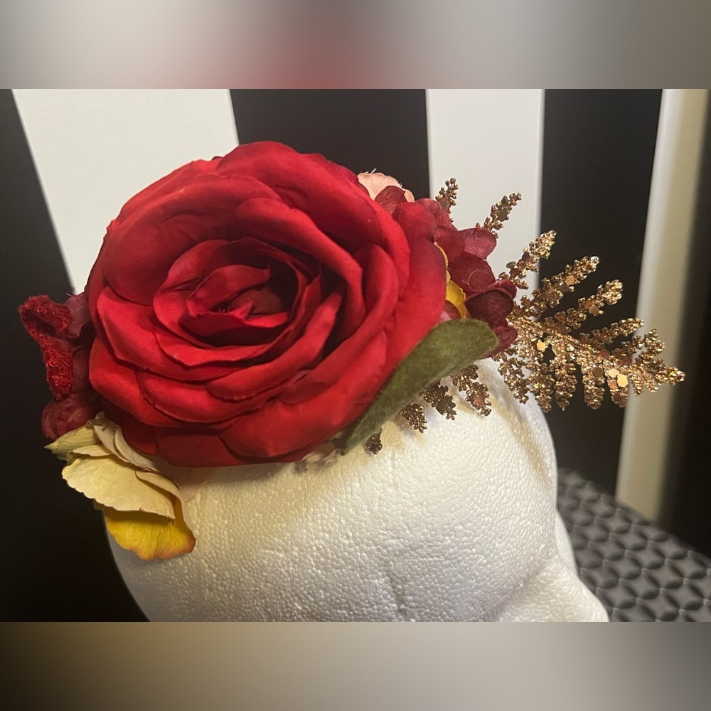 Flower Roses & Glitter Pinup Hair Clip
